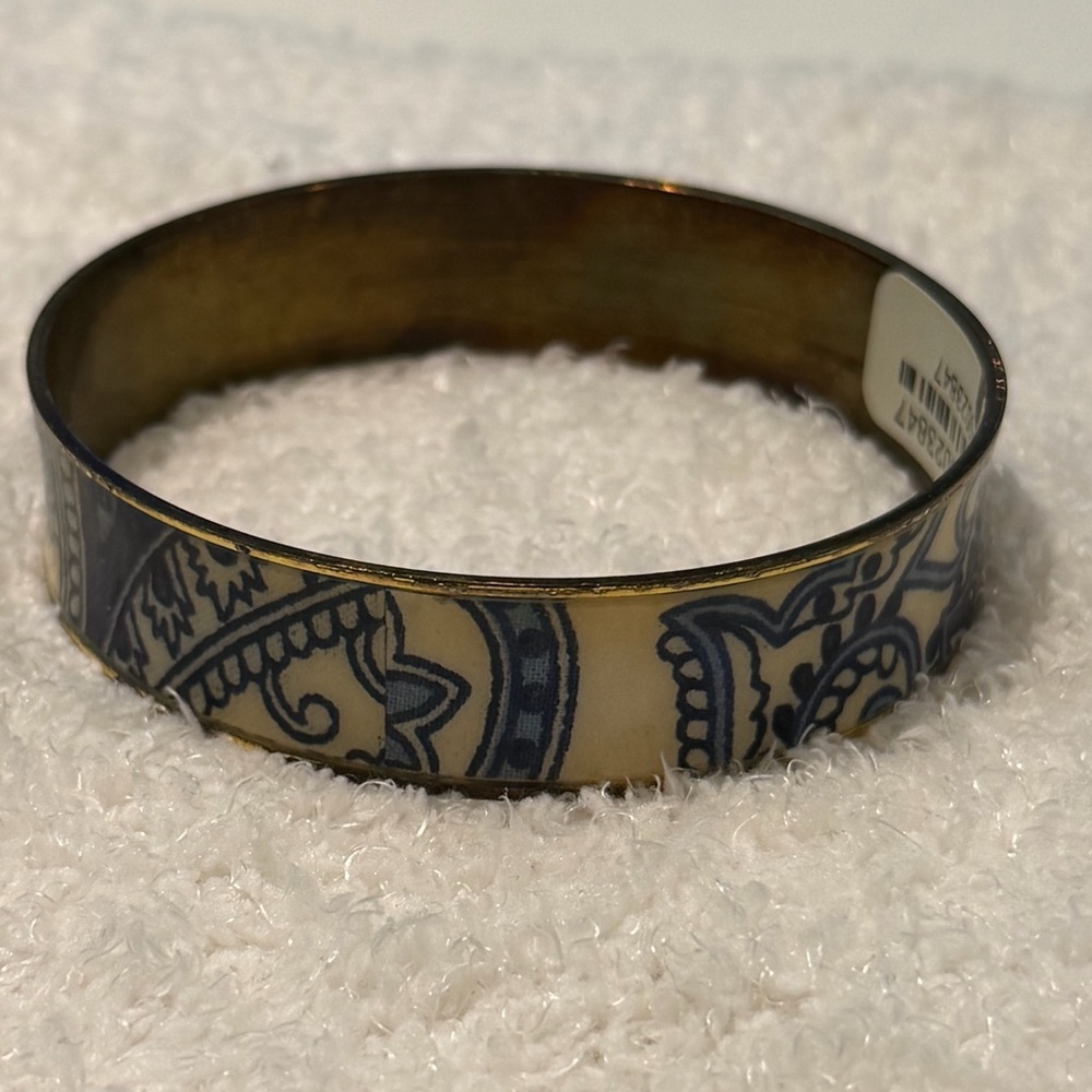 Source Unknown Gold and Blue Patterned Bracelet